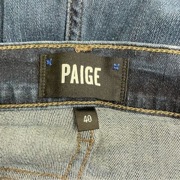 PAIGE Denim Federal Jeans Slim Straight Jean in Roarke Dark Wash Men’s Size 40 - Picture 10 of 13